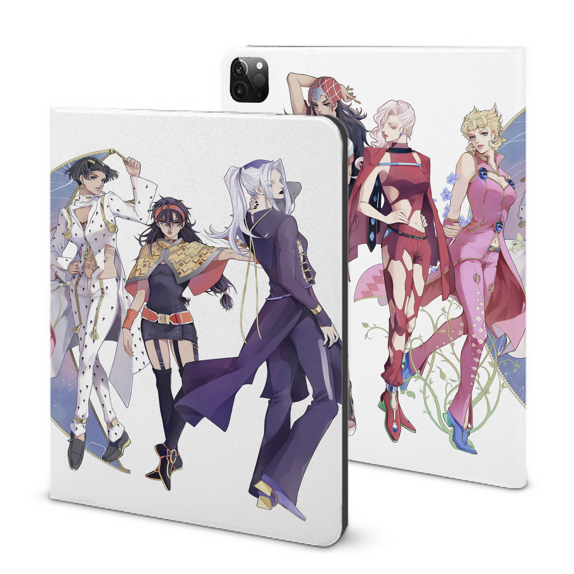 （画像用） ジョジョの奇妙な冒険 JoJo's Bizarre Adventure IPadケース ペンホルダー付き ブックスタイルデザイン